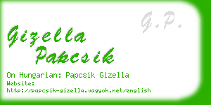 gizella papcsik business card